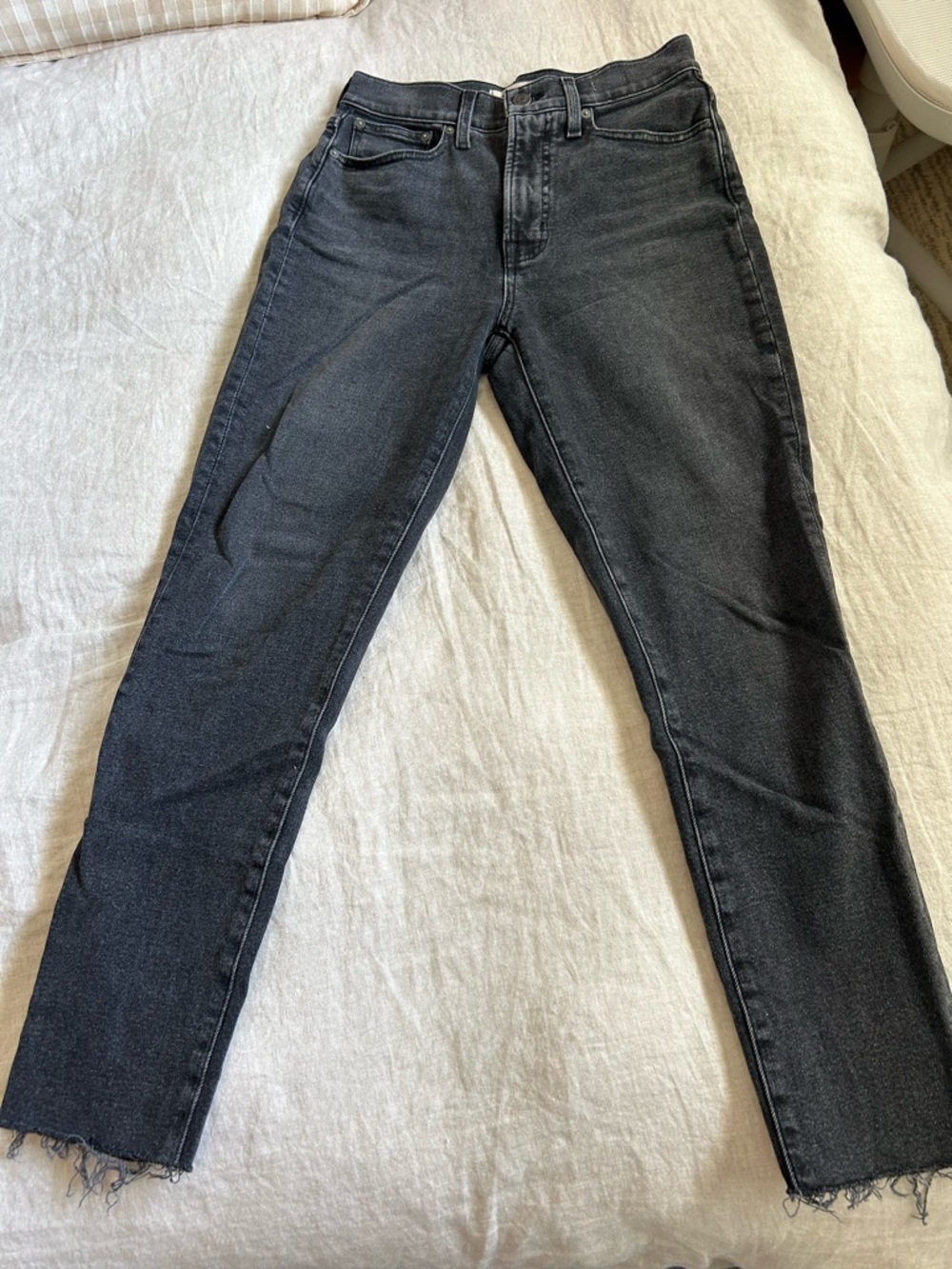 Madewell Straight Leg Jeans in Washed Black